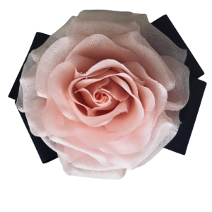 Flower ruffle bow brooch