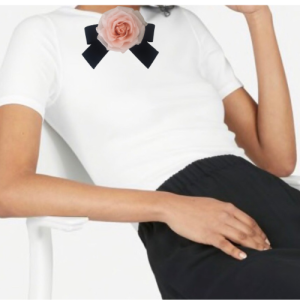 Tees with Flower, Classic bow Brooch & FLOWER