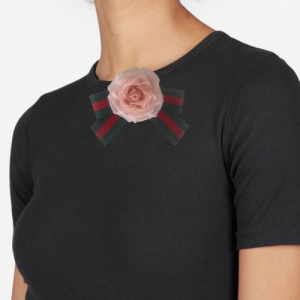 Tees with Flower, Classic bow Brooch & FLOWER
