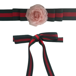 Flower double ruffle belt