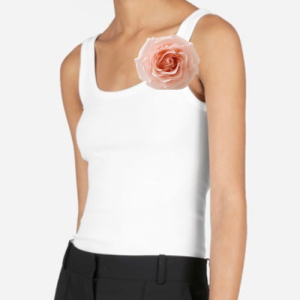 Tanks with flower brooch