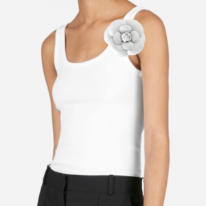 Tanks with flower brooch