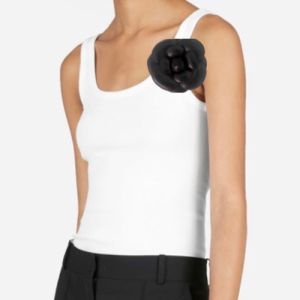 Tanks with flower brooch