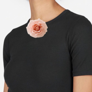 Tees with flower brooch