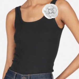 Tanks with flower brooch